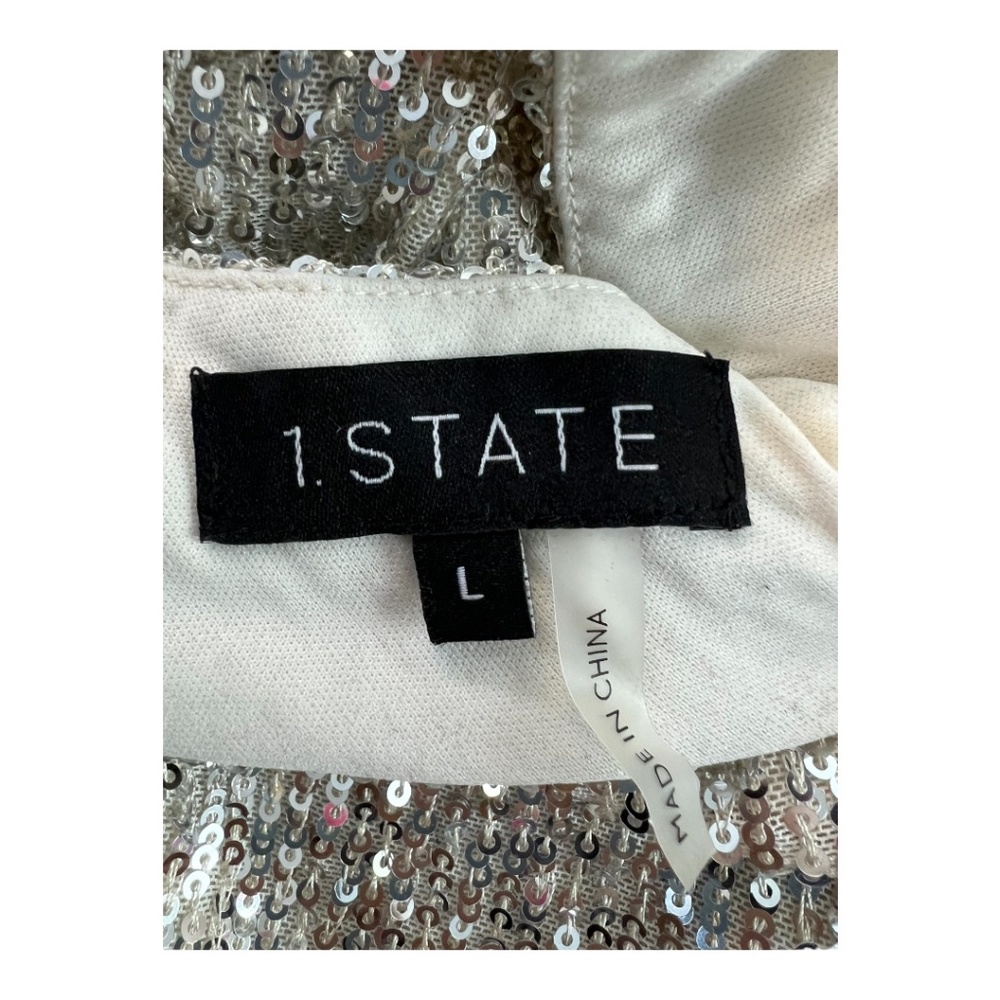 🆕 ✨ NWT 1.STATE Midnight Garden Sequin Bell Sleeve Blouse | Women’s Sz L - Picture 10 of 10